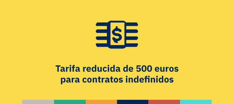 Tarifa reducida de 500 euros para contratos indefinidos