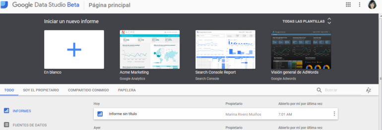 Google Data Studio: crear informes