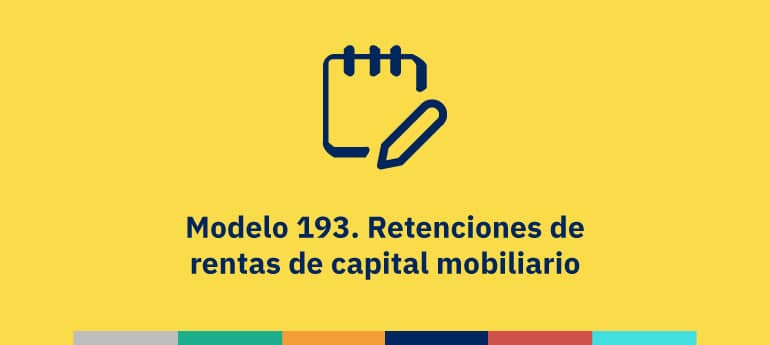 Modelo 193. Retenciones de rentas de capital mobiliario