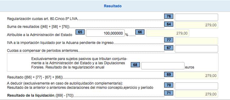 Resultado de la declaración 