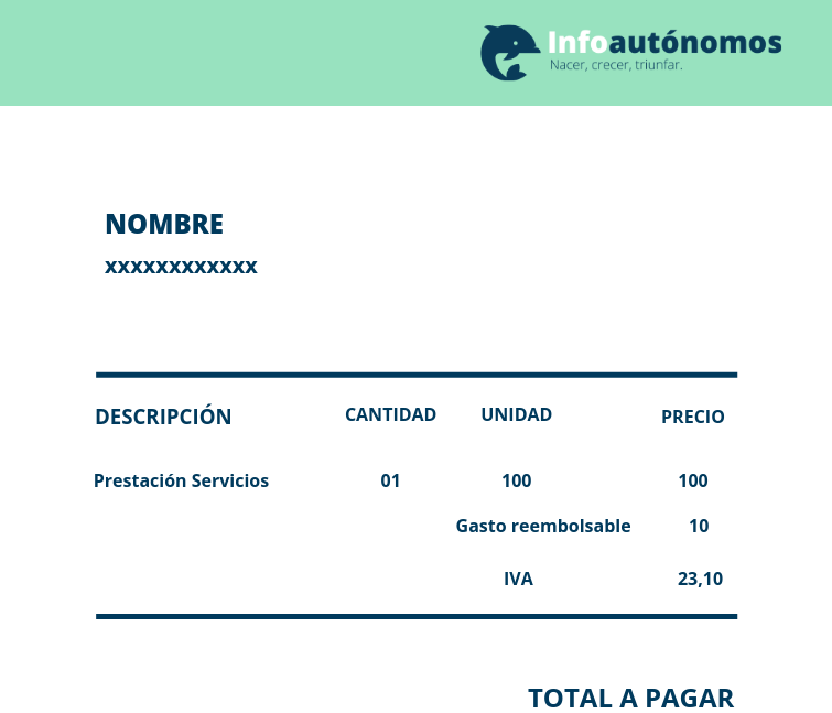 Factura de gasto reembolsable