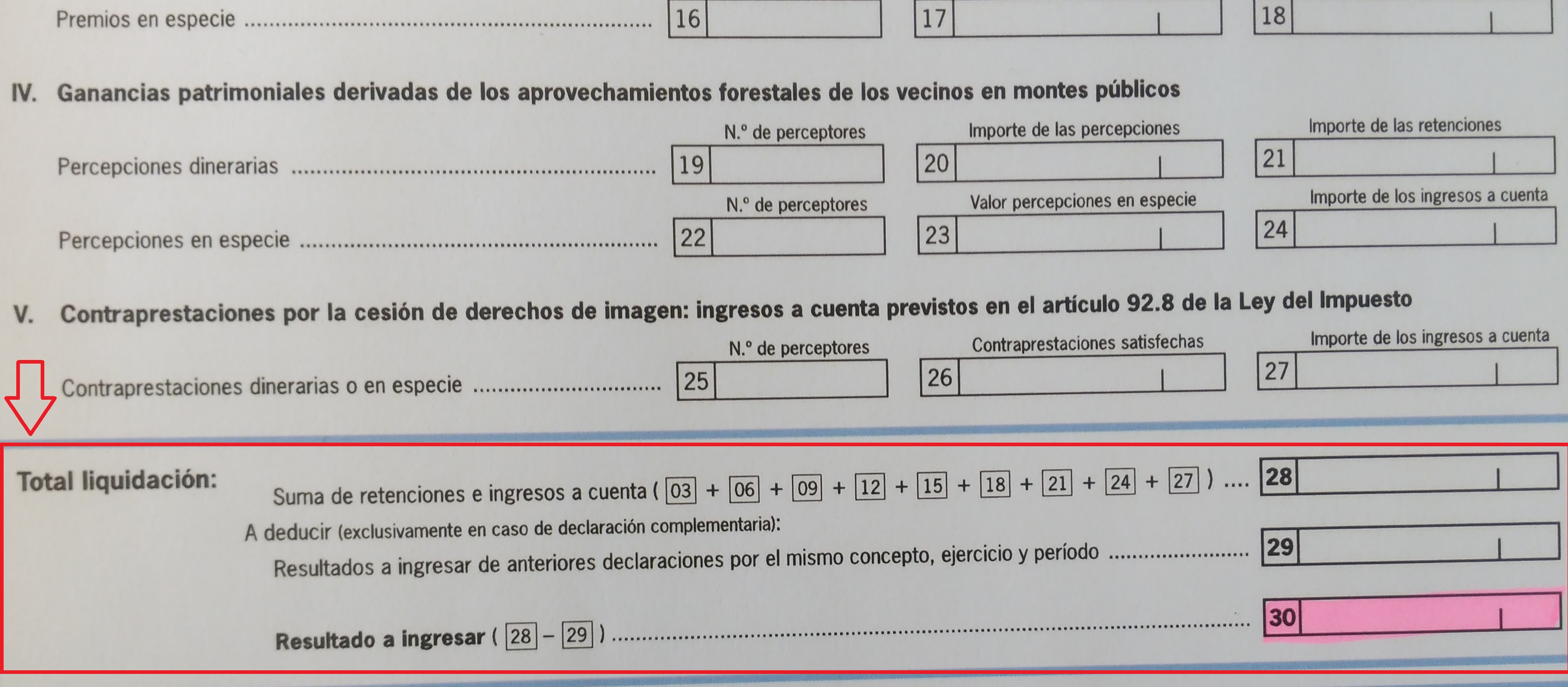 Modelo 111:resultado